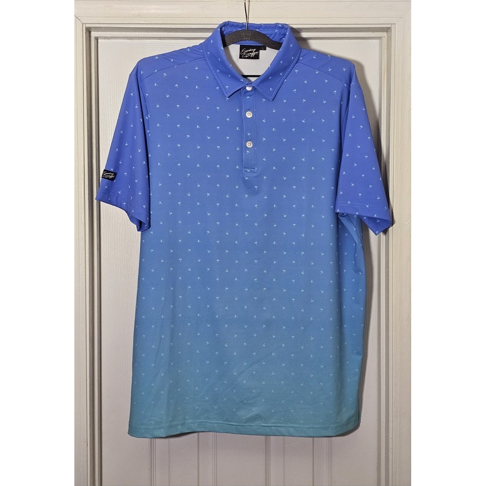 Sunday Swagger Golf Polo Men's Size‎ Large Ombre Palm Trees Short Sleeve